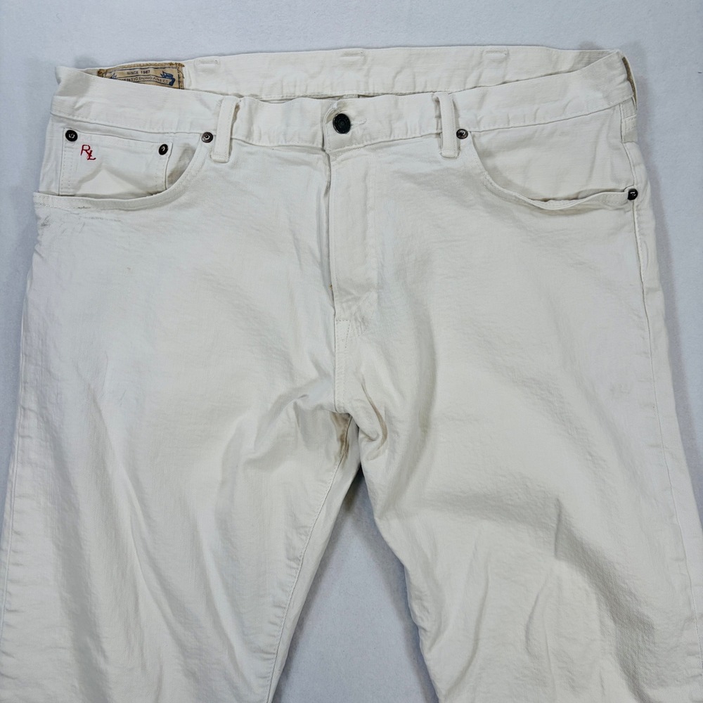 Polo Ralph Lauren Jeans Mens 38x30 Off White Authentic Dungarees Straight Leg